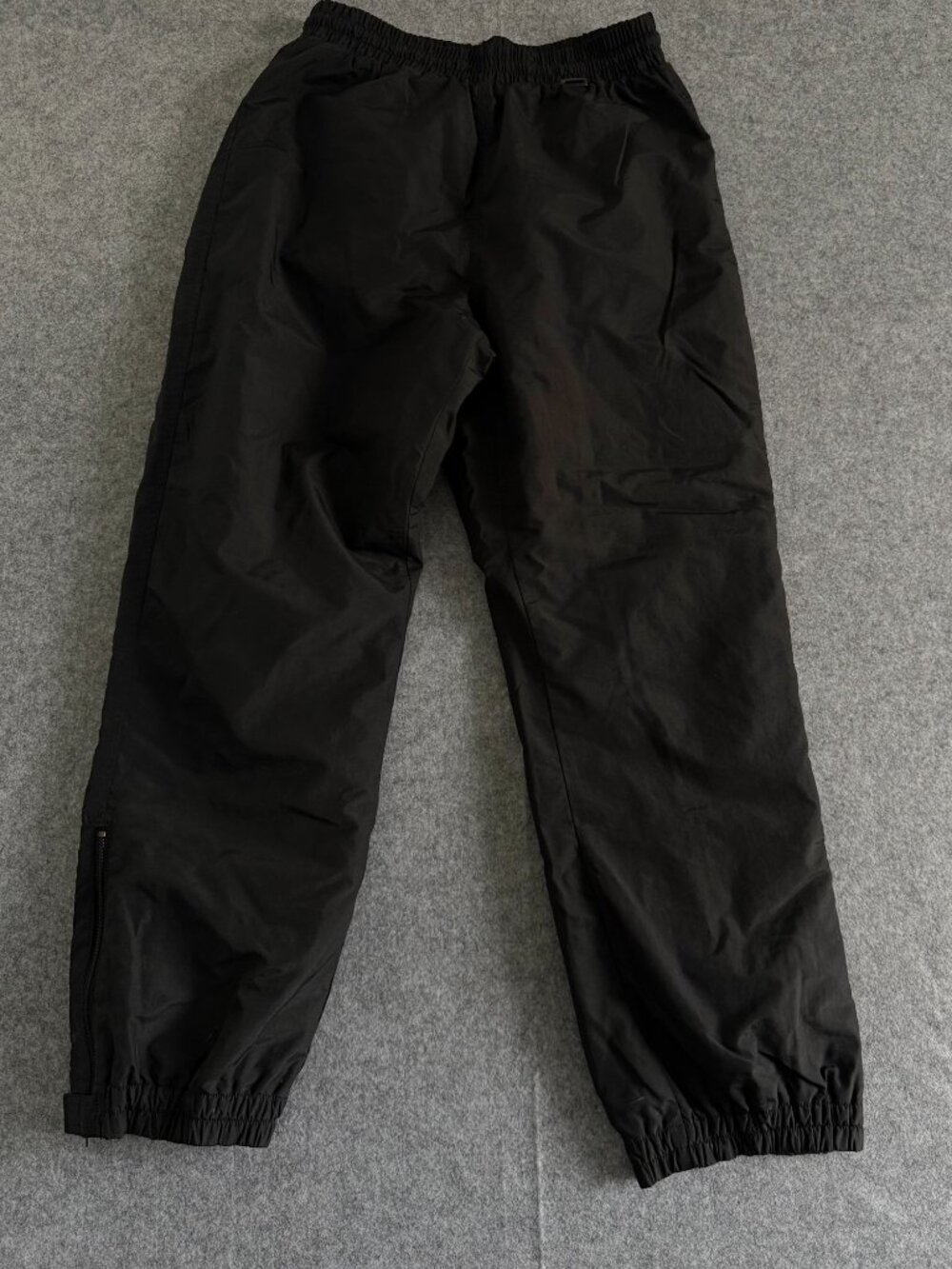 Sportina Black Fleece Lined Track Pants Size 10 Nylon Snow Pants Gorpcore